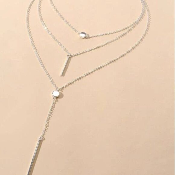 ✨Silvertone Elegant layered boho necklace ✨🌷✨ - Picture 1 of 5